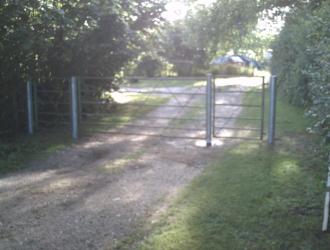 Erect posts and gate