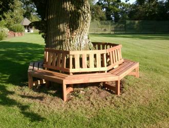 8-sided tree seat.  Made in best oak